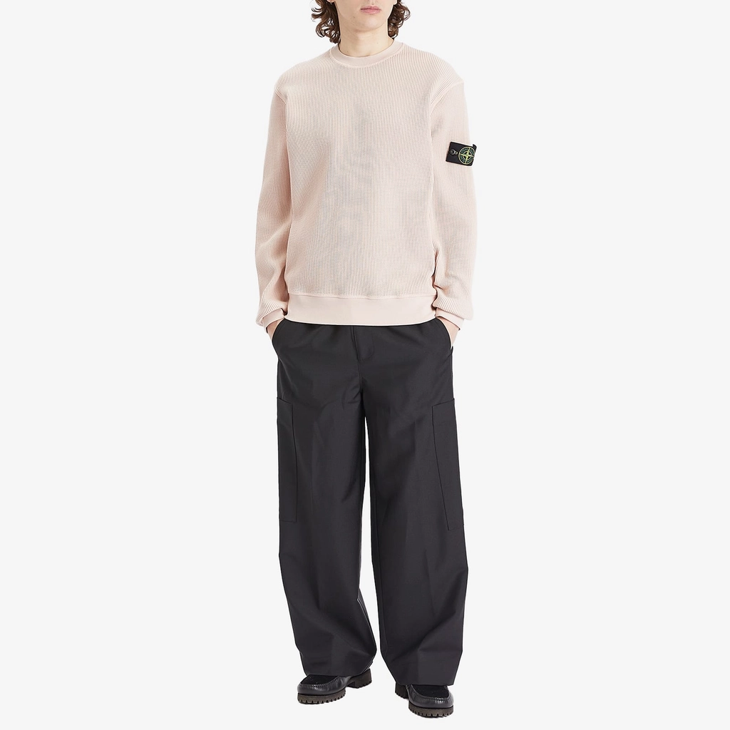 Stone Island Men's Waffle Crew Neck Sweatshirt Antique Rose